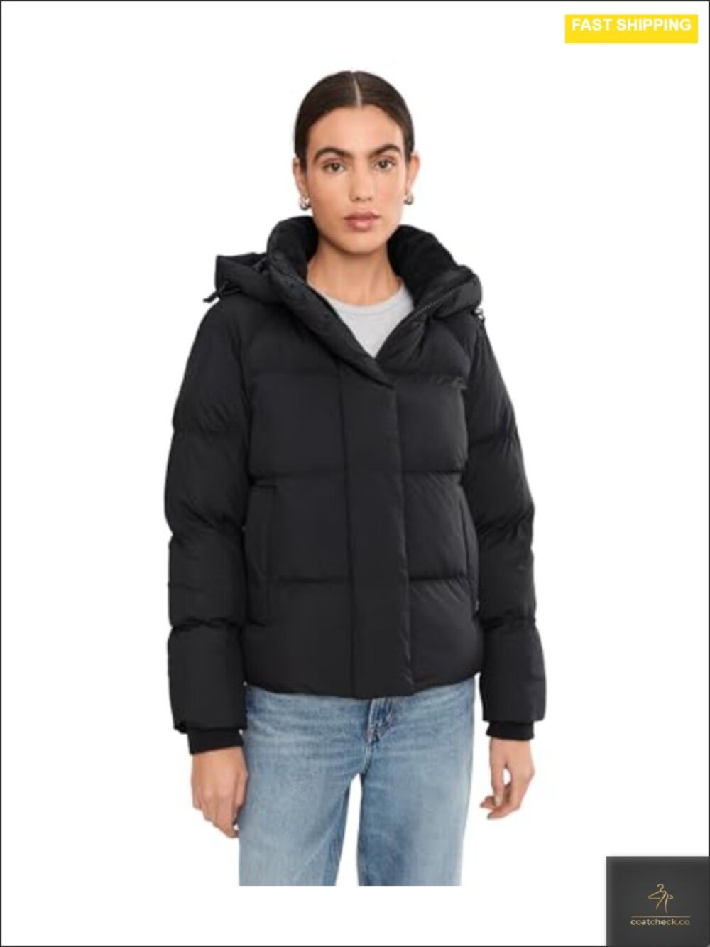 Women's Puffer Jacket Water Resistant Quilted Down Alternative Long Sleeve with